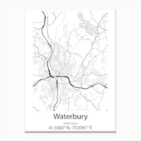 Waterbury,United States Minimalist Map Leinwandbild