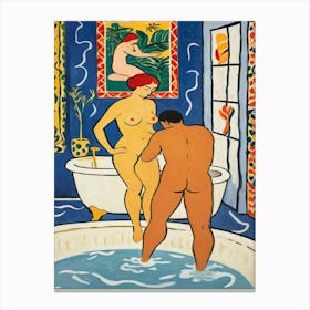 Bathing Couple iconic matisse style Canvas Print