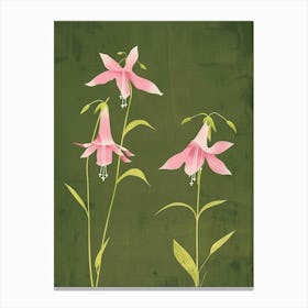Pink & Green Lobelia Canvas Print