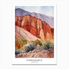Purmamarca 3 Watercolour Travel Poster Canvas Print