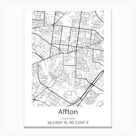 Affton,United States Minimalist Map Canvas Print