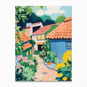 Summer at Home Gouache Painting Canvas Print