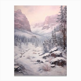 Dreamy Winter Painting Rocky Mountain National Park United States 1 Canvas Print