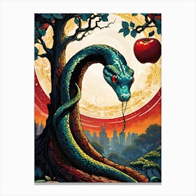 Serpent And The Apple Canvas Print