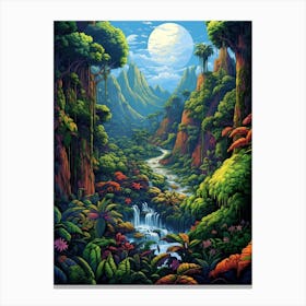 Atlantic Forest Pixel Art 1 Canvas Print