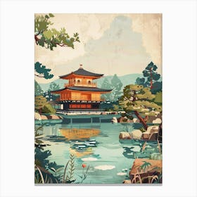 Traditional Castle Osaka Japan Mid Century Modern 2 Canvas Print
