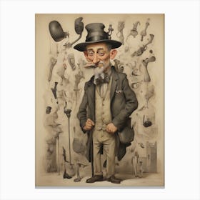 Old Man With Hat Canvas Print