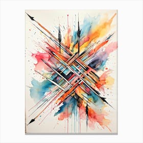 Abstract Design Hand Drawn Arrows And Markings Swirling Pattern Overlapping Lines Varying Line T (6) Canvas Print