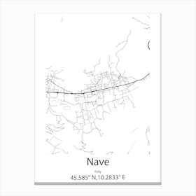 Nave,Italy Minimalist Map Canvas Print