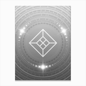 Geometric Glyph in White and Silver with Sparkle Array n.0215 Canvas Print