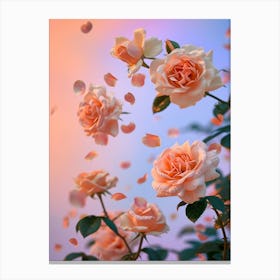 English Roses Painting Rose Petals 3 Canvas Print