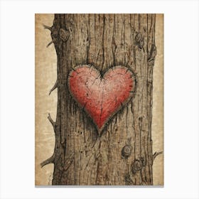 Heart On A Tree Canvas Print