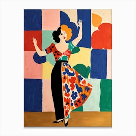 Woman In A Colorful Dress Canvas Print