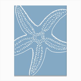 Blue And Cream Starfish Canvas Print