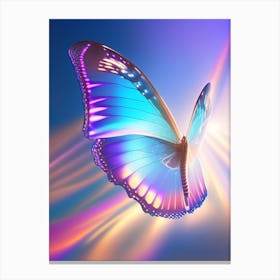 Butterfly Flying In Sky Holographic 2 Canvas Print
