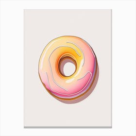 Glazed Donut Abstract Line Drawing 1 Canvas Print