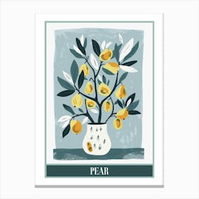 Pear Tree Flat Illustration 8 Poster Canvas Print