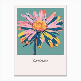 Gaillardia 1 Square Flower Illustration Poster Canvas Print