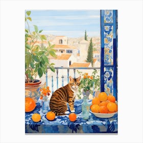 Cat On The Balcony Canvas Print