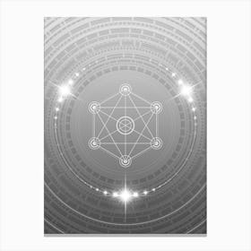 Geometric Glyph in White and Silver with Sparkle Array n.0350 Canvas Print