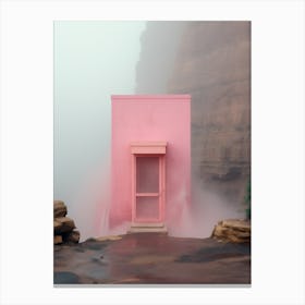 Pink House In The Fog 1 Canvas Print