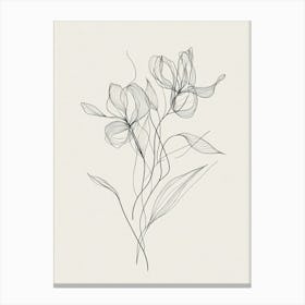 Line Drawing Of Flowers 10 Canvas Print