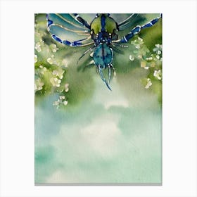 Blue Lobster Storybook Watercolour Canvas Print