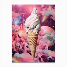 Ice Cream Pop Art Inspired Space Background 1 Canvas Print