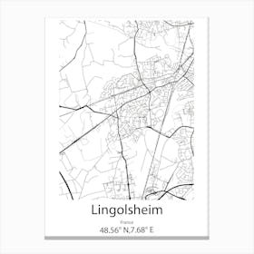 Lingolsheim,France Minimalist Map Canvas Print