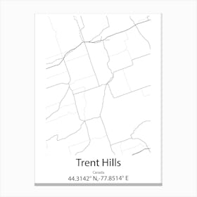 Trent Hills,Canada Minimalist Map Canvas Print