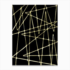 Gold Lines On Black Background Canvas Print
