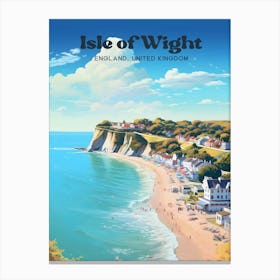 Isle Of Wight England Coastal Travel Illustration Canvas Print