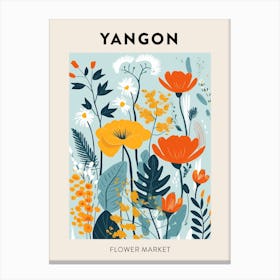 Flower Market Poster Yangon Myanmar Canvas Print