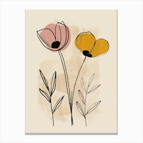 Marseille Flower Market Boho Minimalist Style 1 Canvas Print