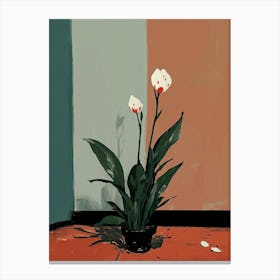 'Two White Flowers' Canvas Print