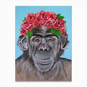 Frida Kahlo Chimpanzee Canvas Print