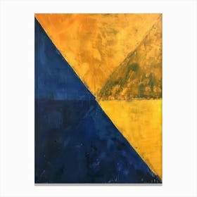 Blue And Yellow Triangles Canvas Print