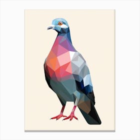 Colourful Geometric Bird Pigeon 2 Canvas Print