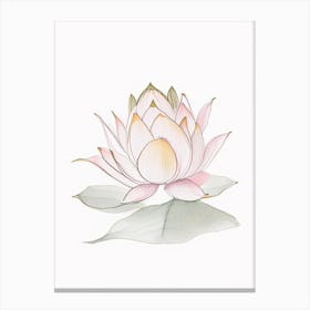 Lotus Flower, Buddhist Symbol Pencil Illustration 1 Canvas Print