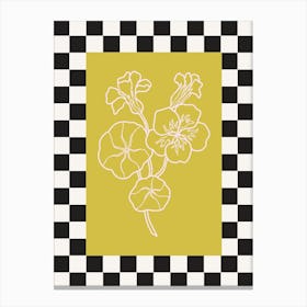 Modern Checkered Flower Poster  6 Canvas Print