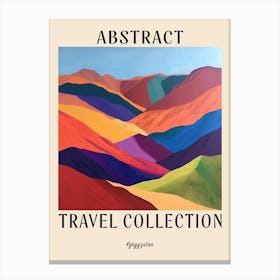 Abstract Travel Collection Poster Kyrgyzstan 4 Canvas Print