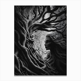 Woman In The Tree Canvas Print