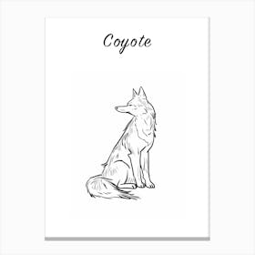 B&W Coyote Poster Canvas Print