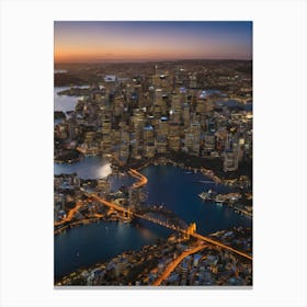 Sydney Harbour Bridge At Dusk Canvas Print