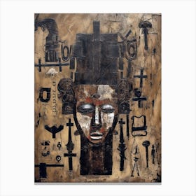 African Identity: Expressions Through Tribal Mask Art Canvas Print