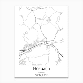 Hosbach,Germany Minimalist Map Canvas Print