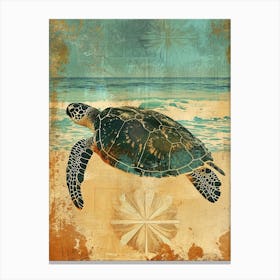 Wallpaper Style Sea Turtle 4 Canvas Print