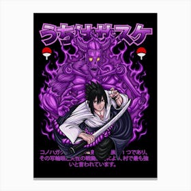 Sasuke Anime Poster 2 Canvas Print