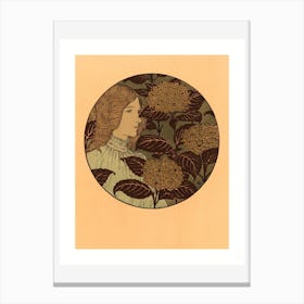 Roundel Portrait Of A Girl Canvas Print