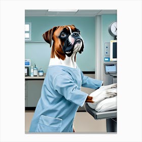 Boxer Dog In Hospital-Reimagined 1 Canvas Print